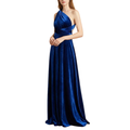 Elegantes königsblaues Samtkleid mit One-Shoulder-Träger